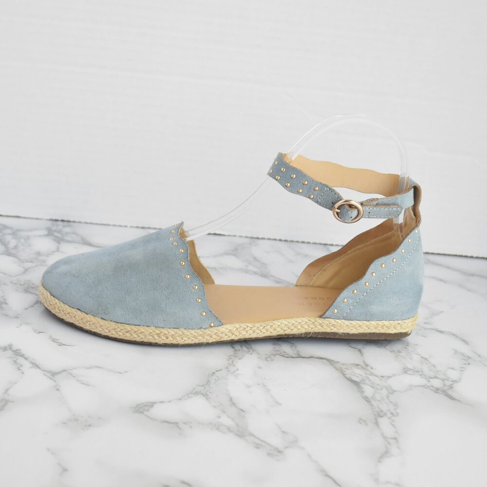 NWOT Lauren Conrad Feldspar Steel Blue Gray Stud Suede Espadrilles Flats Size 6 - Picture 3 of 5